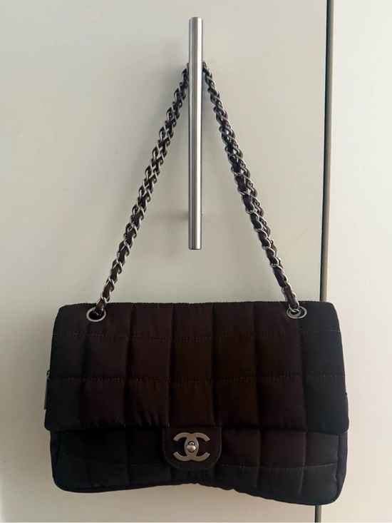 CHANEL Handbags - CHANEL Black Quilted Chain Shoulder Bag with Silver-Tone CC
